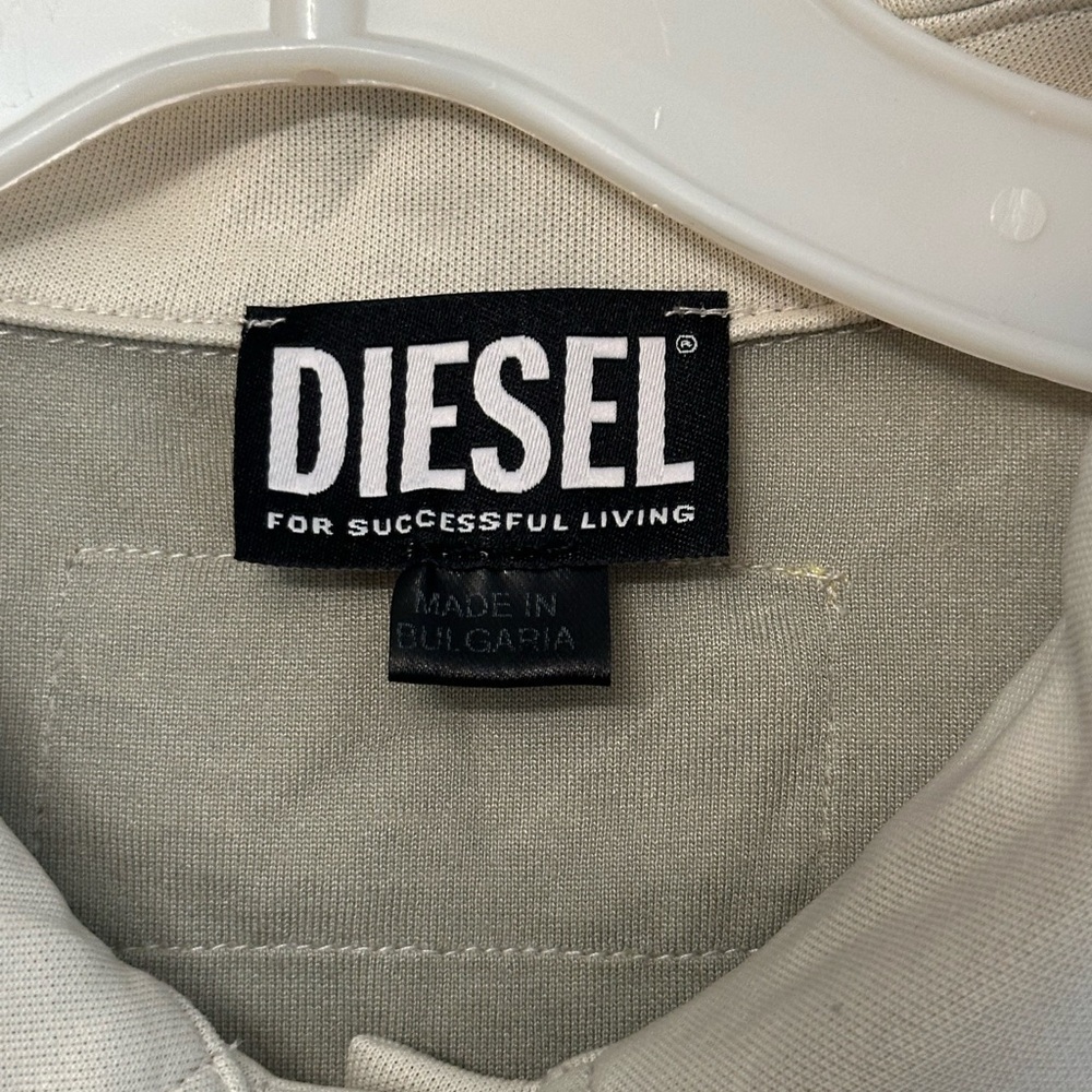 Diesel T-Noxa modal long sleeve button up blouse slim with mesh inserts size L - Picture 11 of 13